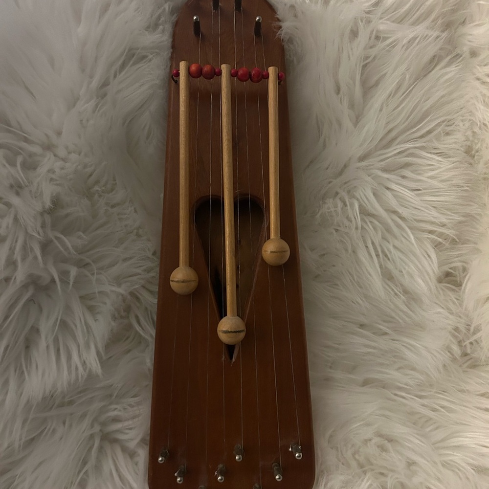 Handmade Hanging Wooden Door Harp (15” x 4” x 1.5”) - Picture 2 of 7